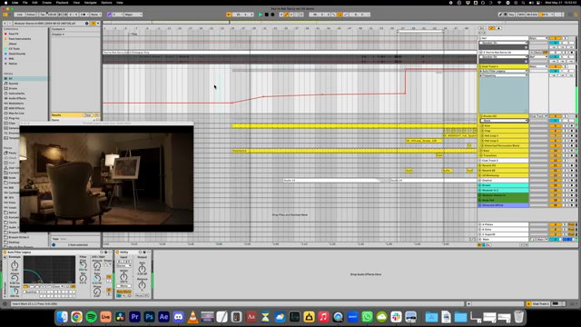 Putting an aggressive low-pass filter on the entire track makes it feel like the music is coming from far away.