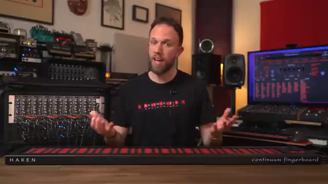 Using the Hakken CVC, the continuum's MPE+ data gets converted into control voltages, which can communicate with your synthesizers.