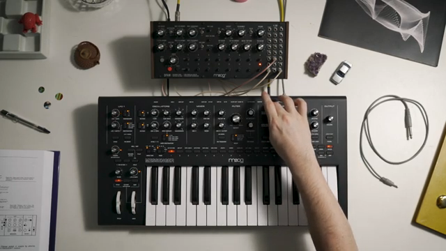 This is going to allow us to route the audio from DFAM through the filter and VCA on Messenger.