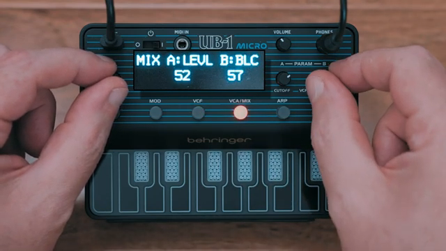 A three-mode arpeggiator with hold, note division, gate, swing, and internal or external sync options.