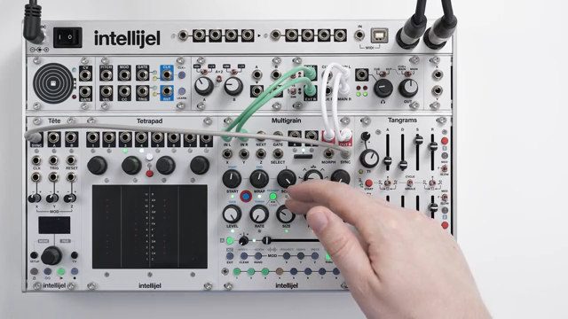 As I slowly turn the Size control, listen to how the rate changes with increments, rather than continuously.
