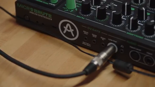 The back panel and the patch bay includes CV, gate input and output, audio input to run external sources through the filter, USB and MIDI…