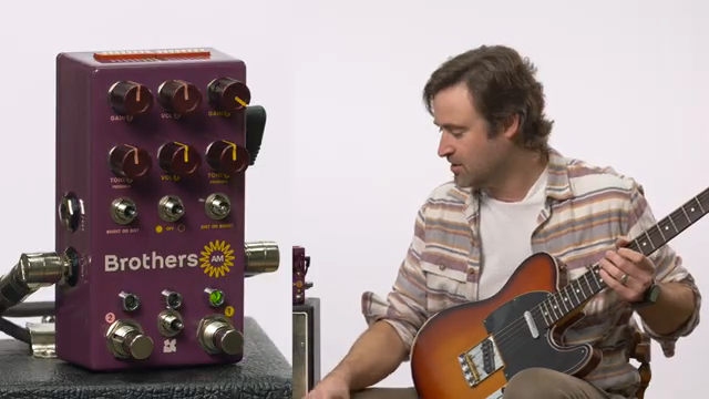 With the boost, there's no diodes in there at all, you have a bunch more headroom and open sound, you switch to overdrive, you get like…