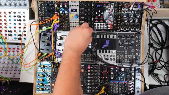 Now I have this pitched down grungy sample of a whole drone, let's play around with then using it and maybe reusing some of the modules…