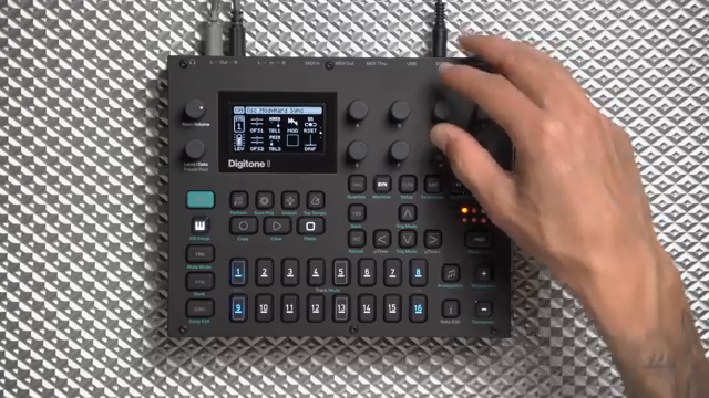 Hard sync, which, not to get too nerdy, resets oscillator one's phase every time oscillator two completes its cycle.