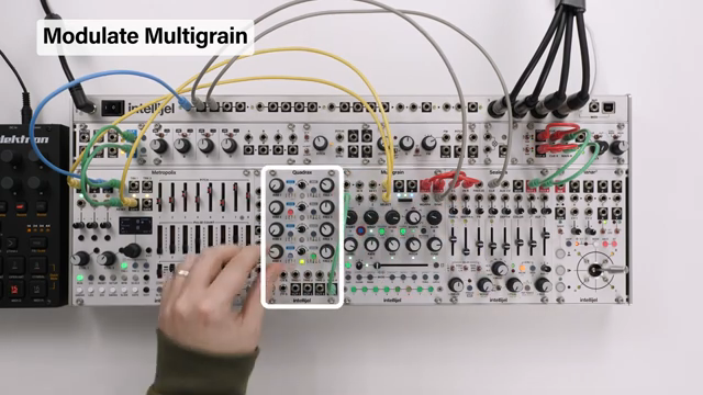 So why don't we take a looping envelope from Quadrax to modulate some of the parameters on multigrain.