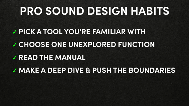 Like literally allow yourself to wreck your sounds.
