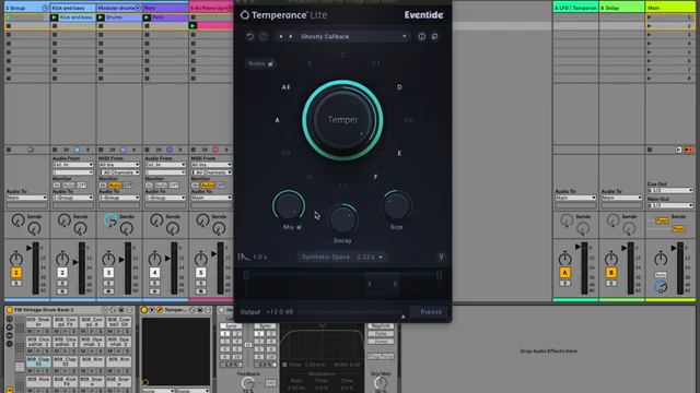 With this fully wet you can hear that ghostly callback preset can turn these percussive sounds into some cool little melodic effects.