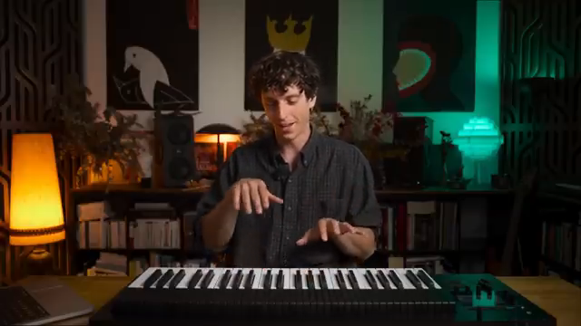 When I play this pad, I just apply varying amounts of pressure in each key, and make the sound evolve through time, just with the pressure…