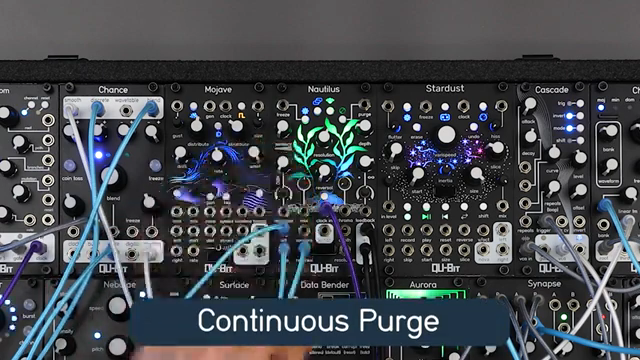 When active, Nautilus will continuously purge the delay lines of audio until either the purge button is released or the purge gate signal…
