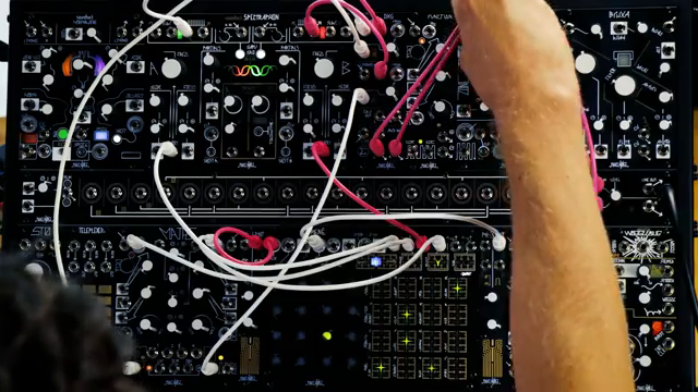 The Mimeophone's inputs are normalled so that the left input can be used as a mono input and can be heard in both outputs.