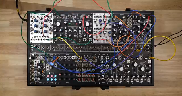 the A side is using chaos mode and the B side is using noise mode, both going in through low pass gates here