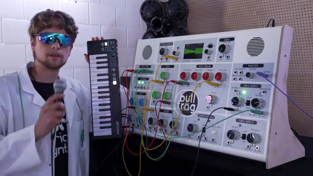 Using the built-in arpeggiator, I can launch the sequence of notes and adjust the parameters while it's playing.