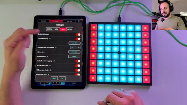 You'll see this map MIDI button. Let's click that. And now everything gets highlighted that is MIDI programmable in green.