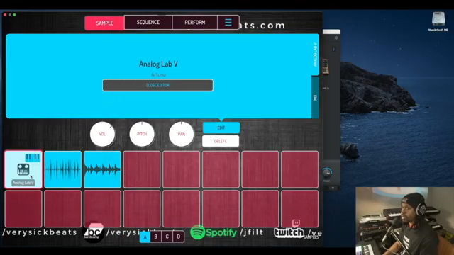 I'm just using one pad just changing the sounds and you could use whatever plug-in you have for whatever pad that's a dope thing about this.