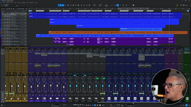 I've already created kind of submixes, if you like, for my drums, for my strings, for my harmony vocals.