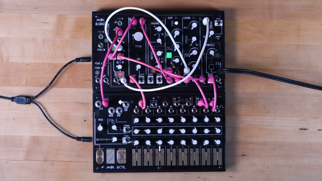 This synthesizer does not have a filter, but with a little creativity we can get somewhere close.