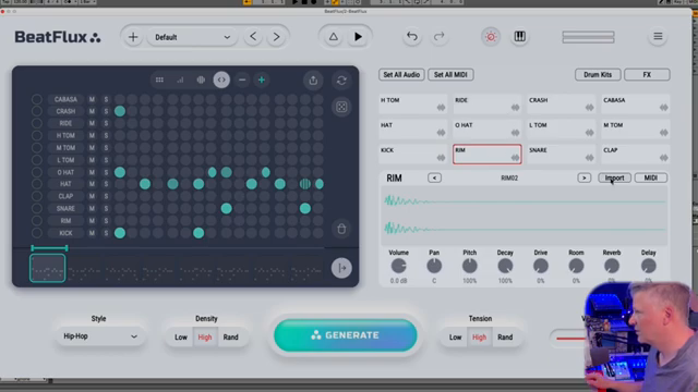 You can import your own sound from your computer and just load your own sound in there and just create your whole drum kit.