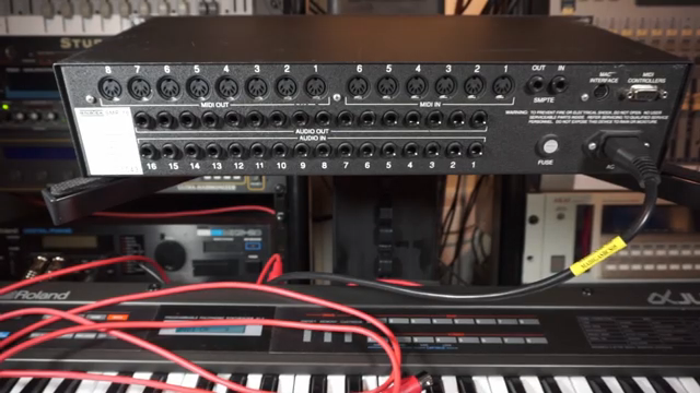On the back on a patch bay you have lots of MIDI ins and you have lots of MIDI outs.